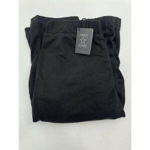 Area Stars Wide Leg Knit Pants Pull On High Rise Long Pant Black Size Small NEW‎